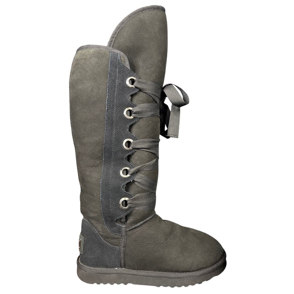 Australia Luxe Collective Bedouin Black Suede Shearling Winter Boots Size 9